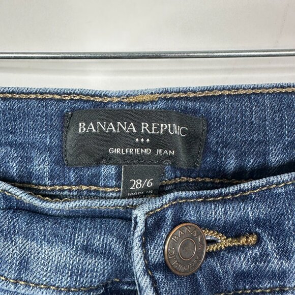 2/$30 Banana Republic Girlfriend Jeans Cropped Dark Wash 28/ 6 #BAG2 - Picture 7 of 10